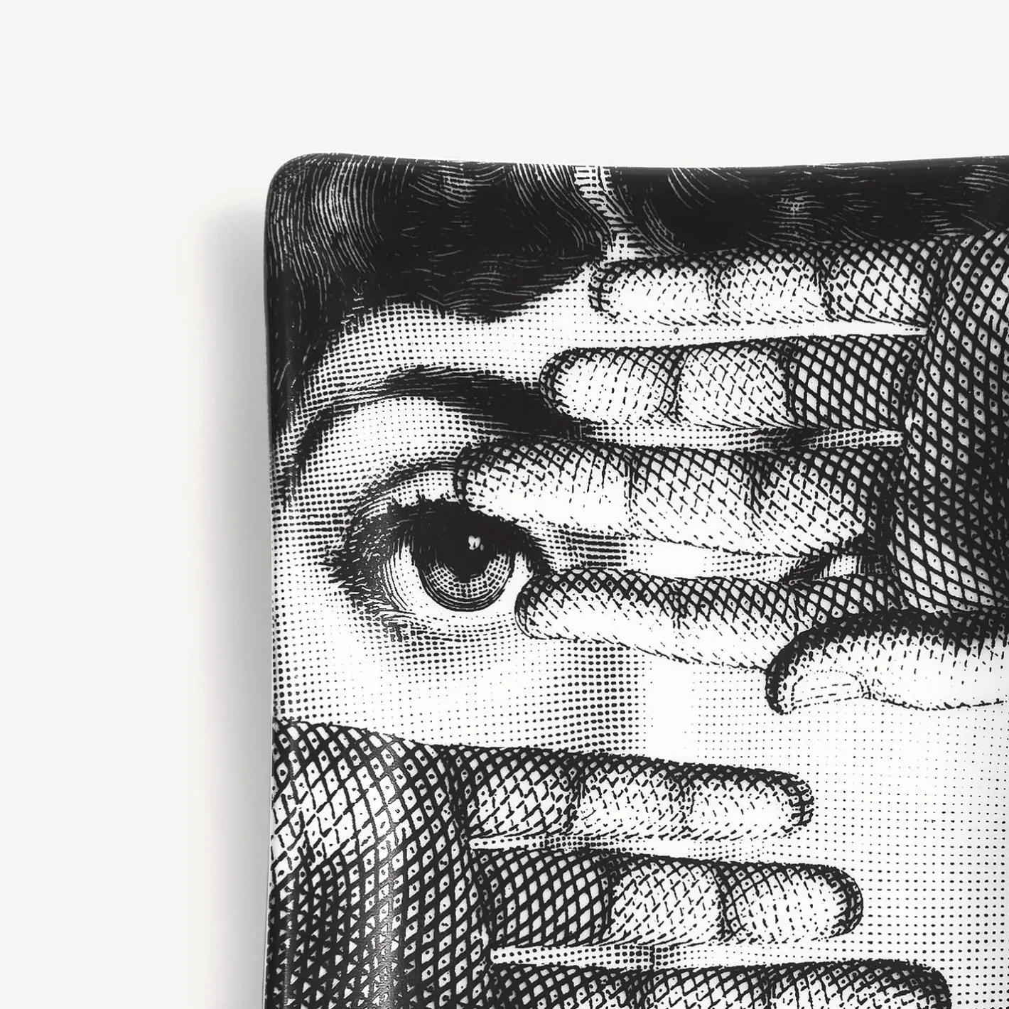 Fornasetti Posacenere Di Design^Posacenere Rettangolare Tema E Variazioni N.154 Bianco Nero