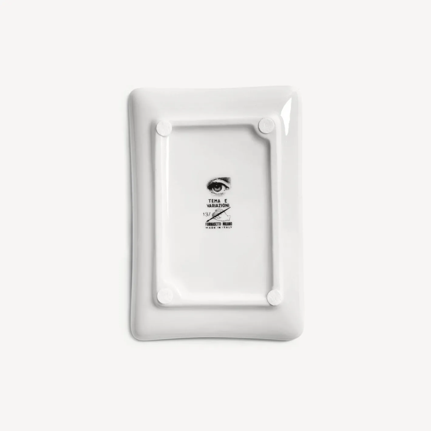 Fornasetti Posacenere Di Design^Posacenere Rettangolare Tema E Variazioni N.137 Bianco Nero