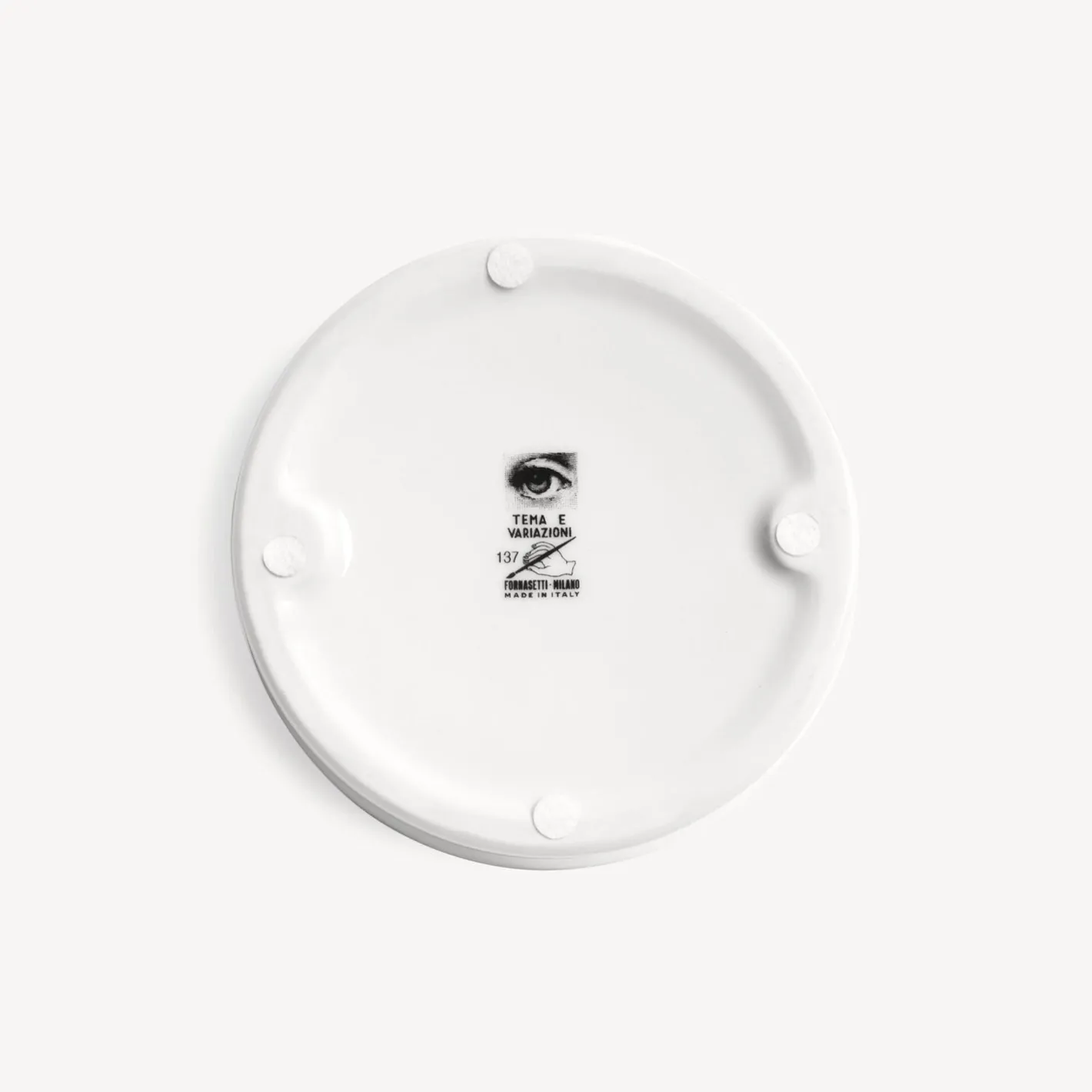 Fornasetti Posacenere Di Design^Posacenere Rotondo Tema E Variazioni N.137 Bianco Nero