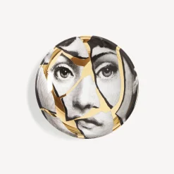 Fornasetti Posacenere Di Design^Posacenere Tema E Variazioni N.2 Bianco/Nero/Oro