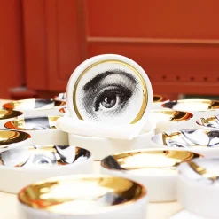 Fornasetti Posacenere Di Design^Posacenere Tema E Variazioni N.35 Bianco/Nero/Oro