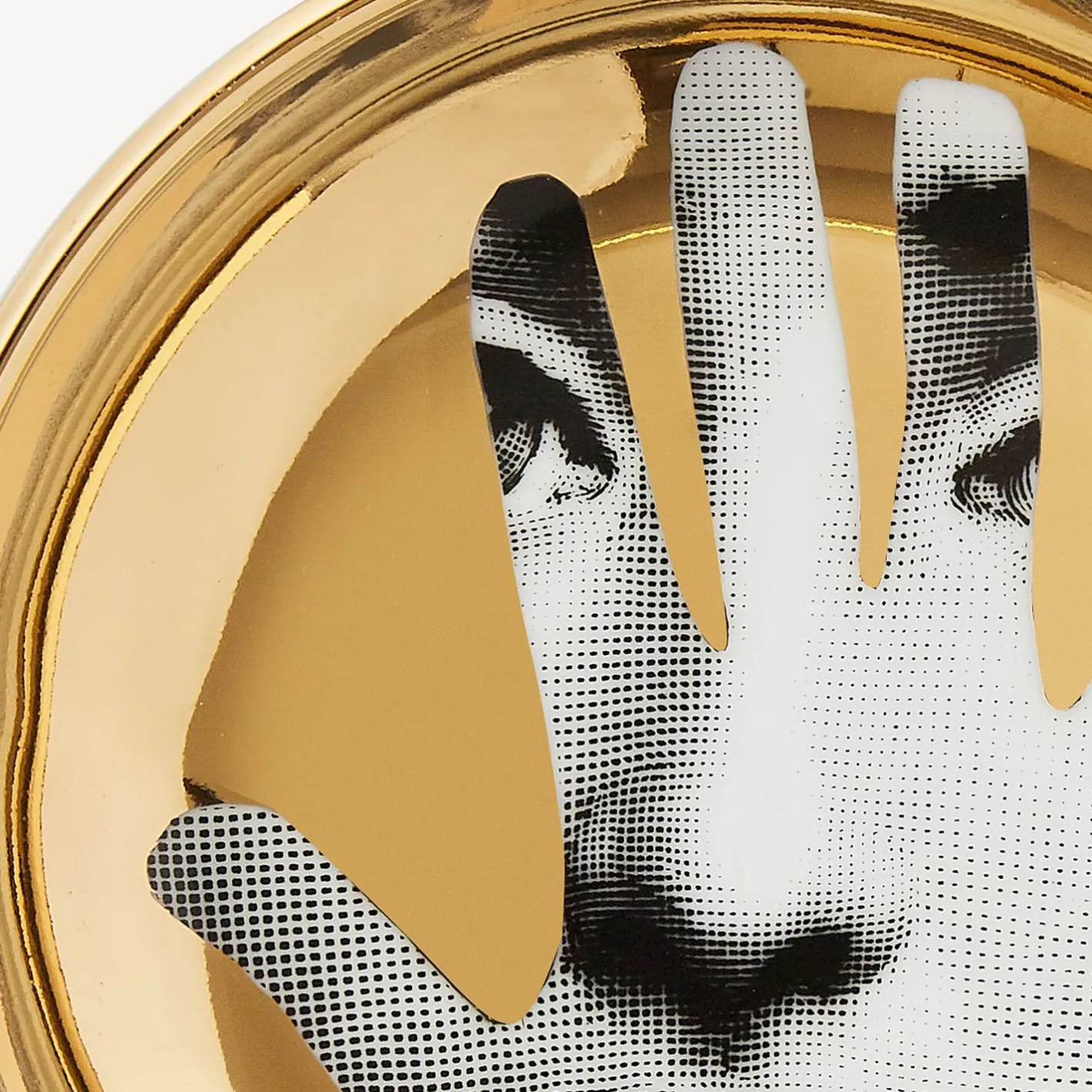 Fornasetti Posacenere Di Design^Posacenere Tema E Variazioni N.15 Bianco/Nero/Oro