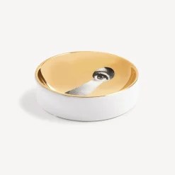 Fornasetti Posacenere Di Design^Posacenere Tema E Variazioni N.14 Bianco/Nero/Oro