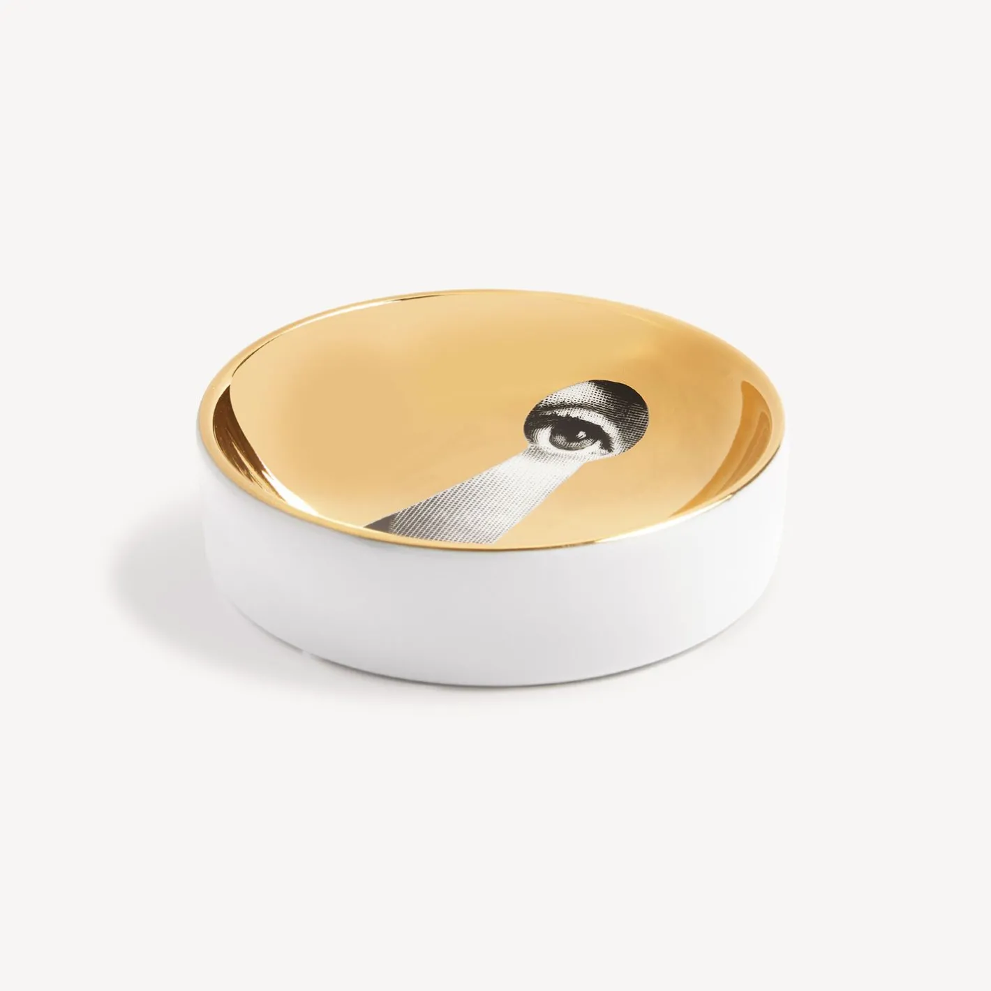 Fornasetti Posacenere Di Design^Posacenere Tema E Variazioni N.14 Bianco/Nero/Oro