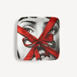 Fornasetti Posacenere Di Design^Regalo Posacenere Bianco/Nero/Rosso