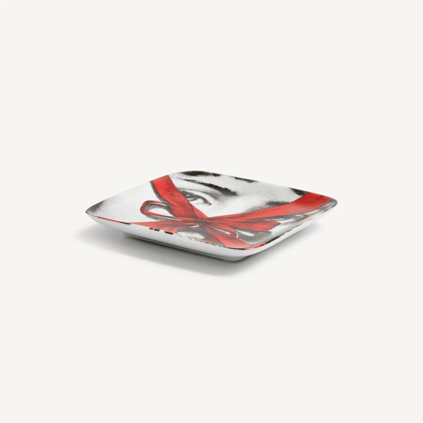 Fornasetti Posacenere Di Design^Regalo Posacenere Bianco/Nero/Rosso