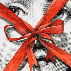 Fornasetti Sgabelli^Regalo Sgabello Bianco/Nero/Rosso