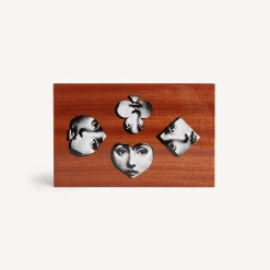 Fornasetti Scatole Per Guanti^Scatola Per Carte Da Gioco Visi Bianco Nero
