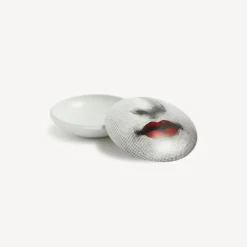 Fornasetti Piccoli Contenitori^Scatola Rotonda Red Lips - Tema E Variazioni N.397 Bianco/Nero/Rosso
