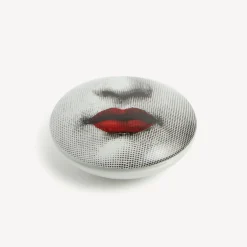 Fornasetti Piccoli Contenitori^Scatola Rotonda Red Lips - Tema E Variazioni N.397 Bianco/Nero/Rosso