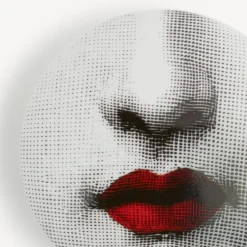 Fornasetti Piccoli Contenitori^Scatola Rotonda Red Lips - Tema E Variazioni N.397 Bianco/Nero/Rosso