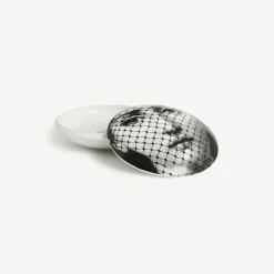 Fornasetti Piccoli Contenitori^Scatola Rotonda Tema E Variazioni N.78 Bianco Nero