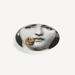 Fornasetti Piccoli Contenitori^Scatola Rotonda Tema E Variazioni N.137 Bianco/Nero/Oro