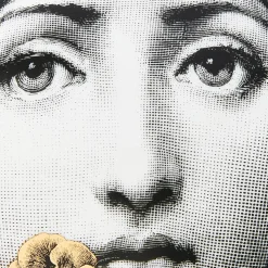 Fornasetti Piccoli Contenitori^Scatola Rotonda Tema E Variazioni N.137 Bianco/Nero/Oro