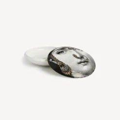 Fornasetti Piccoli Contenitori^Scatola Rotonda Tema E Variazioni N.228 Bianco/Nero/Oro