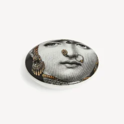 Fornasetti Piccoli Contenitori^Scatola Rotonda Tema E Variazioni N.228 Bianco/Nero/Oro