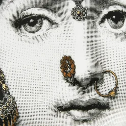 Fornasetti Piccoli Contenitori^Scatola Rotonda Tema E Variazioni N.228 Bianco/Nero/Oro