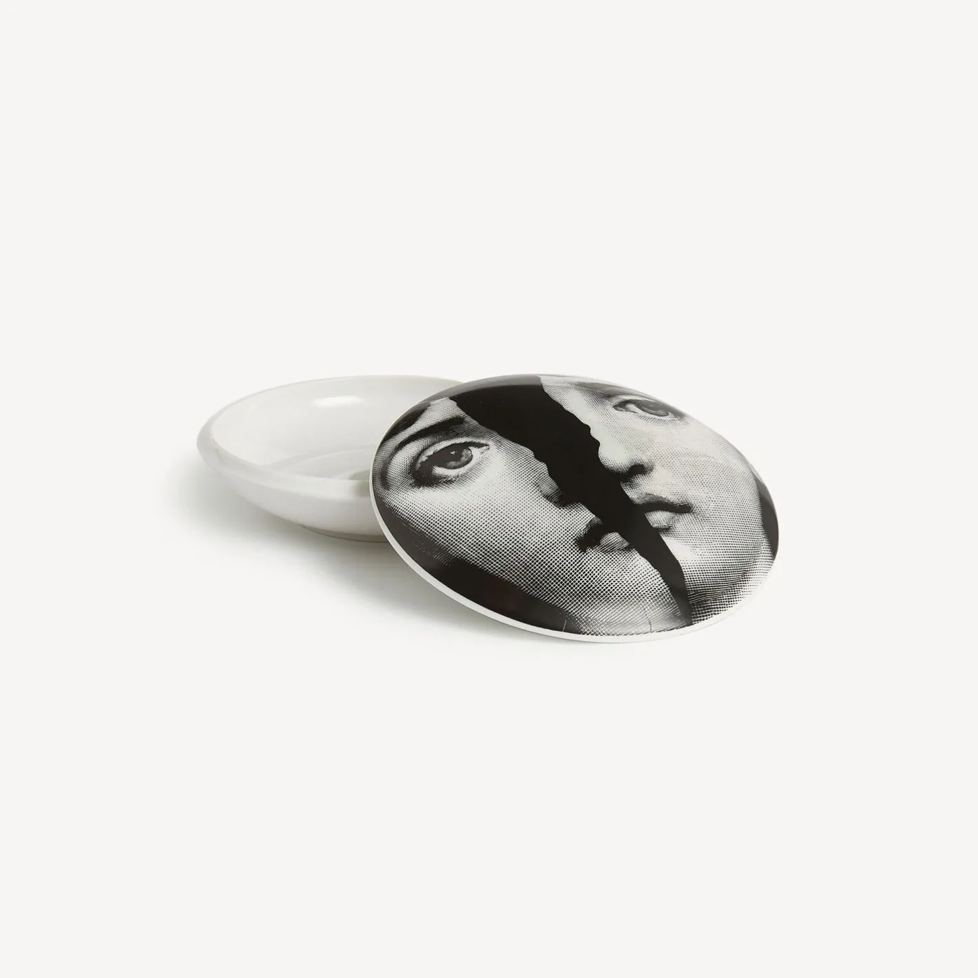 Fornasetti Piccoli Contenitori^Scatola Rotonda Tema E Variazioni N.10 Bianco Nero