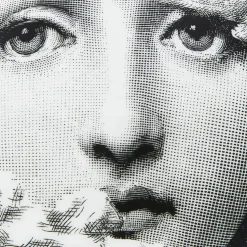 Fornasetti Piccoli Contenitori^Scatola Rotonda Tema E Variazioni N.139 Bianco Nero