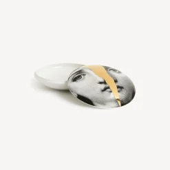 Fornasetti Piccoli Contenitori^Scatola Rotonda Tema E Variazioni N.10 Bianco/Nero/Oro