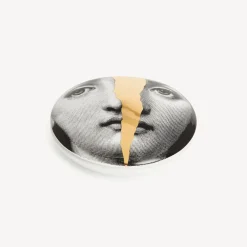 Fornasetti Piccoli Contenitori^Scatola Rotonda Tema E Variazioni N.10 Bianco/Nero/Oro