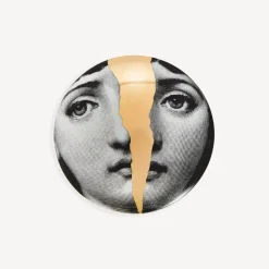 Fornasetti Piccoli Contenitori^Scatola Rotonda Tema E Variazioni N.10 Bianco/Nero/Oro