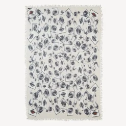 Fornasetti Cravatte^Sciarpa Occhi Bianco Nero