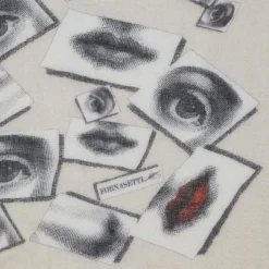 Fornasetti Cravatte^Sciarpa Occhi Bianco Nero