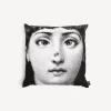 Fornasetti Cuscini^Scimmia Cuscino Bianco Nero