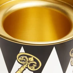 Fornasetti Secchielli Per Il Ghiaccio^Secchiello Per Il Ghiaccio Chiavi Oro E Rombi Bianco/Nero/Oro