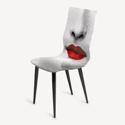 Fornasetti Sedie^Sedia Bocca Bianco/Nero/Rosso