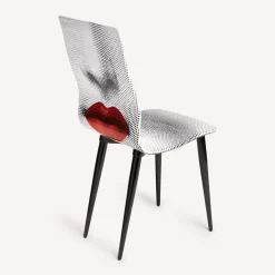 Fornasetti Sedie^Sedia Bocca Bianco/Nero/Rosso