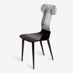Fornasetti Sedie^Sedia Capitello Jonico Bianco Nero