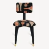 Fornasetti Sedie^Sedia Imbottita Bottiglie Cocktail Nero/Bianco/Salmone
