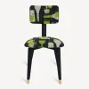 Fornasetti Sedie^Sedia Imbottita Bottiglie Cocktail Nero/Bianco/Verde