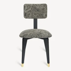 Fornasetti Sedie^Sedia Imbottita Malachite Oro Nero