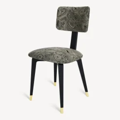 Fornasetti Sedie^Sedia Imbottita Malachite Oro Nero