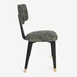 Fornasetti Sedie^Sedia Imbottita Malachite Oro Nero