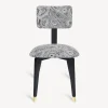 Fornasetti Sedie^Sedia Imbottita Malachite Bianco Nero