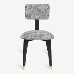 Fornasetti Sedie^Sedia Imbottita Malachite Bianco Nero