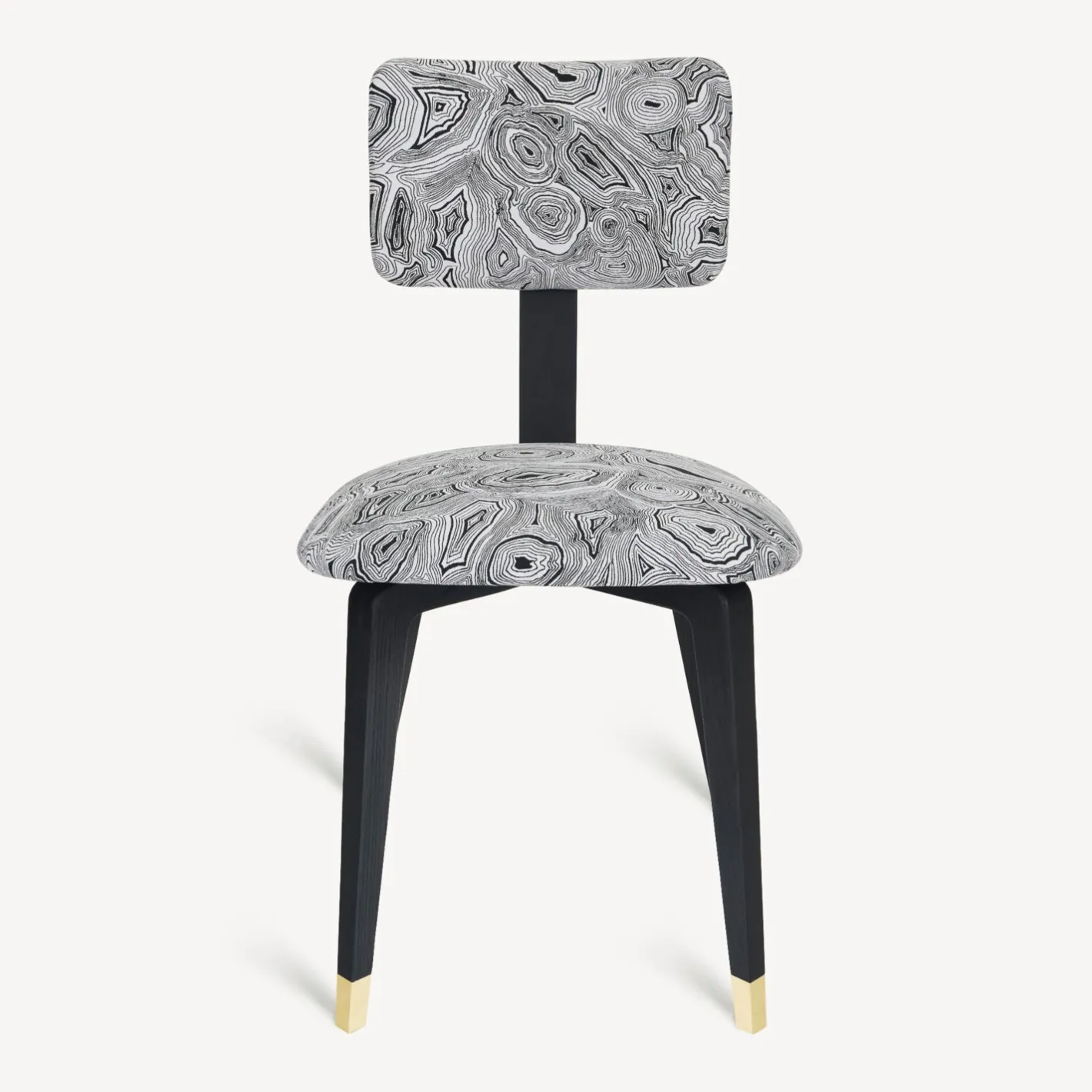 Fornasetti Sedie^Sedia Imbottita Malachite Bianco Nero