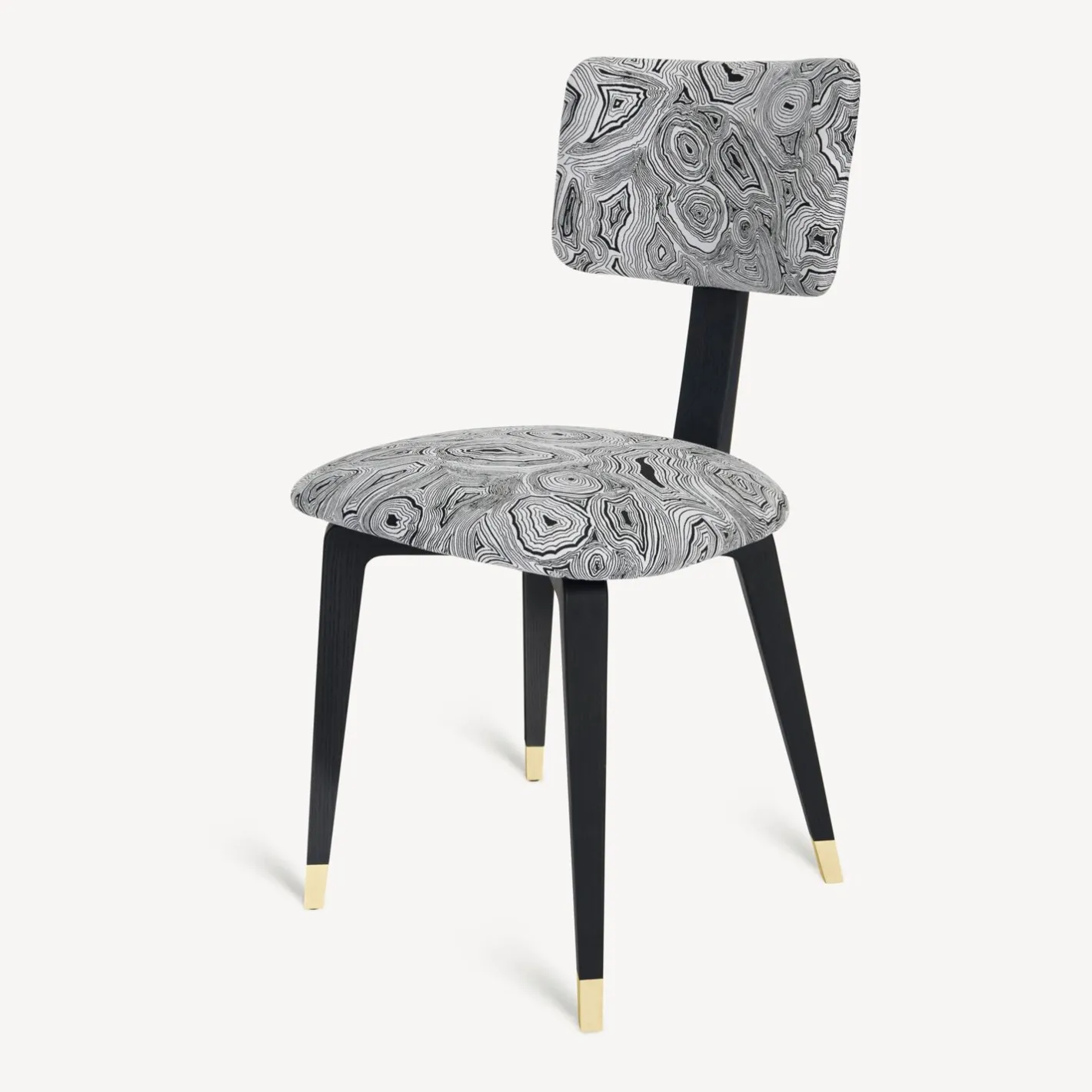 Fornasetti Sedie^Sedia Imbottita Malachite Bianco Nero