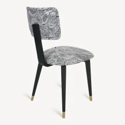 Fornasetti Sedie^Sedia Imbottita Malachite Bianco Nero