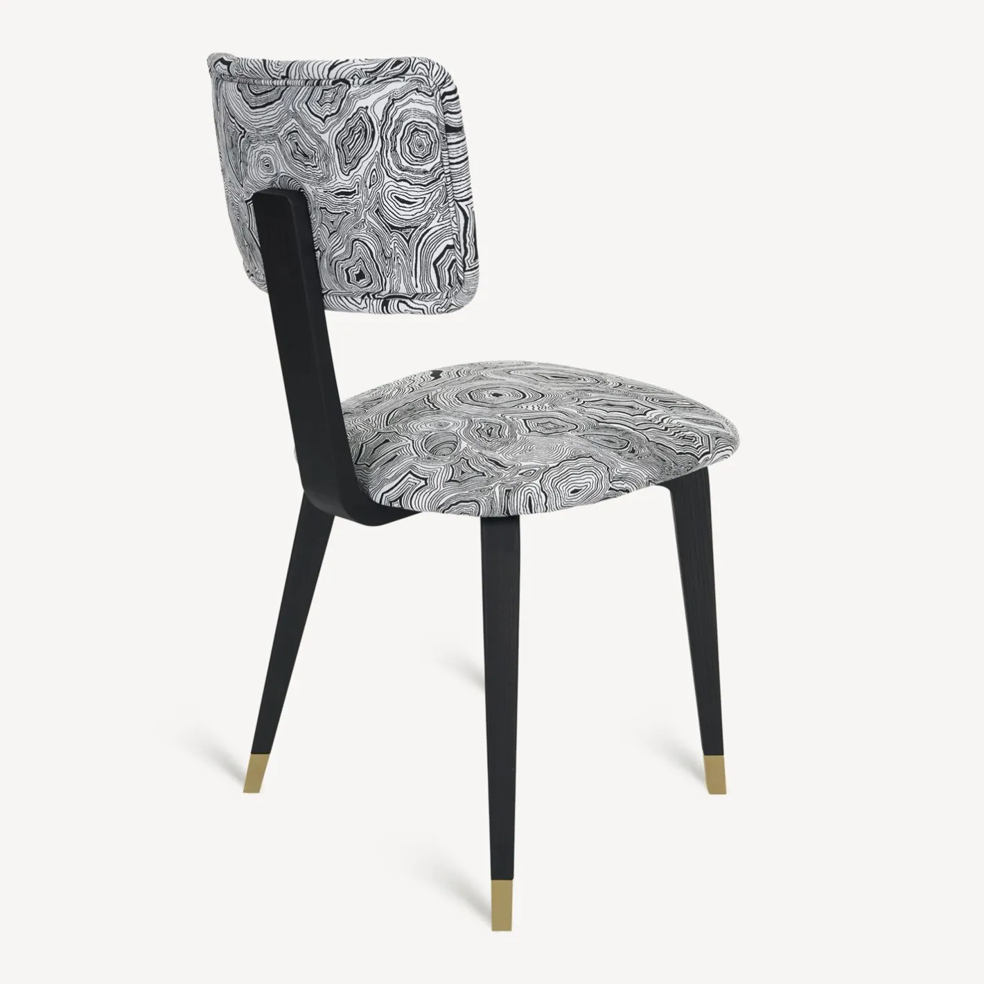 Fornasetti Sedie^Sedia Imbottita Malachite Bianco Nero