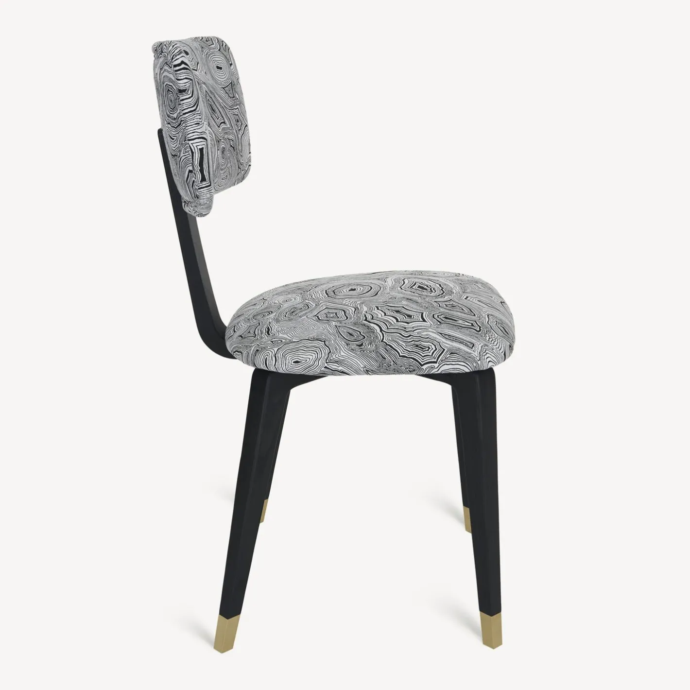 Fornasetti Sedie^Sedia Imbottita Malachite Bianco Nero
