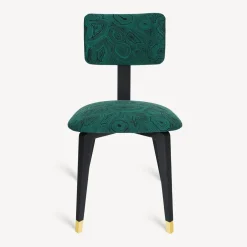 Fornasetti Sedie^Sedia Imbottita Malachite Verde/Nero
