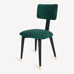 Fornasetti Sedie^Sedia Imbottita Malachite Verde/Nero
