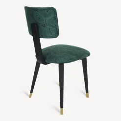 Fornasetti Sedie^Sedia Imbottita Malachite Verde/Nero