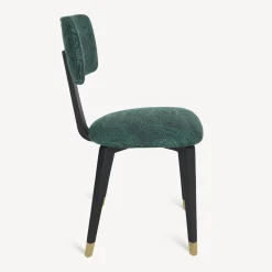 Fornasetti Sedie^Sedia Imbottita Malachite Verde/Nero