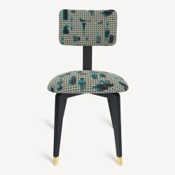 Fornasetti Sedie^Sedia Imbottita Oggetti Su Cannete Bianco/Nero/Azzurro